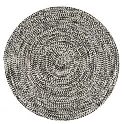 Kaari Tweed Electric Black 10 ft. x 10 Indoor/Outdoor Round Area Rug by Colonial Mills