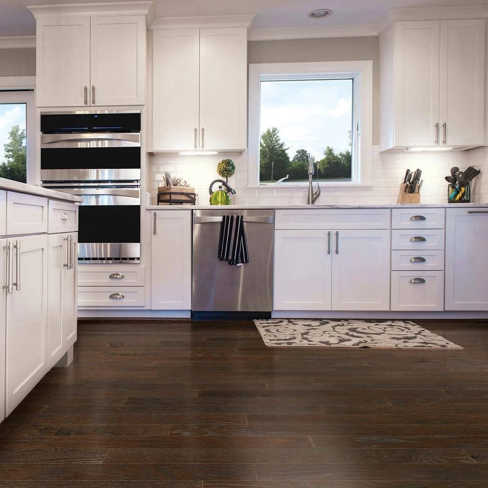 Brushed Oak Graphite 1/2 in. Thick x 5 in. Wide x Random Length Engineered Hardwood Flooring (31 sq. ft. / case) by Heritage Mill 6 Brushed Oak Graphite 1/2 in. Thick x 5 in. Wide x Random Length Engineered Hardwood Flooring (31 sq. ft. / case) by Heritage Mill - Image 4