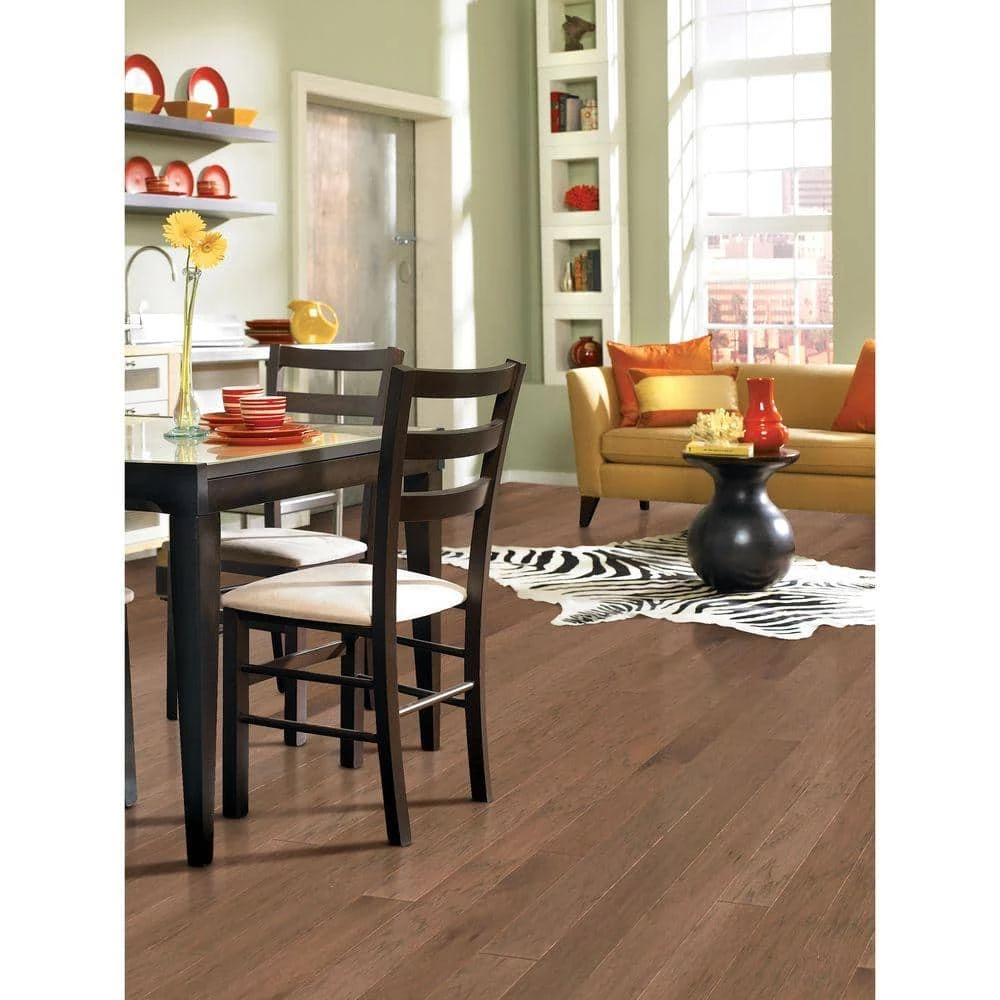 Brushed Vintage Hickory Stone 3/8 in. x 4-3/4 in. x Random Length Engineered Click Hardwood Flooring (33 sq. ft. / case) by Heritage Mill 4 Brushed Vintage Hickory Stone 3/8 in. x 4-3/4 in. x Random Length Engineered Click Hardwood Flooring (33 sq. ft. / case) by Heritage Mill - Image 2