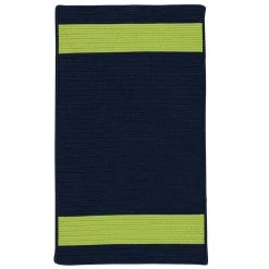 Aurora Navy Green 3 ft. x 5 ft. Stripe Indoor/Outdoor Area Rug by Colonial Mills