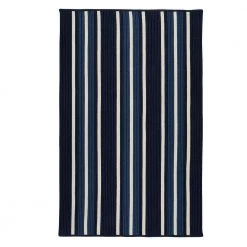 Mesa Stripe Navy Pier 10 ft. x 13 ft. Striped Indoor/Outdoor Area Rug by Colonial Mills