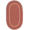 Amber Rhodes Terracotta 2 ft. x 4 ft. Solid Indoor/Outdoor Oval Area Rug by Colonial Mills