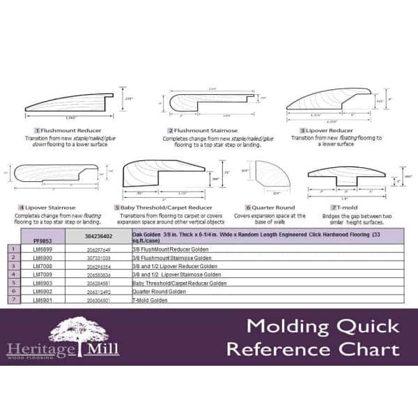 Oak Golden 3/8 in. Thick x 6-1/4 in. Wide x Varying Length Engineered Click Hardwood Flooring (32.2 sq. ft. / case) by Heritage Mill 7 Oak Golden 3/8 in. Thick x 6-1/4 in. Wide x Varying Length Engineered Click Hardwood Flooring (32.2 sq. ft. / case) by Heritage Mill - Image 5